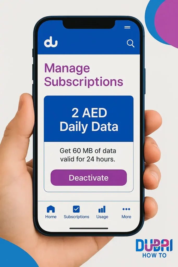 How to Deactivate Du Daily Data Package 2 AED_1