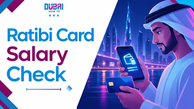 Ratibi card salary-check guide with secure prepaid-card illustration