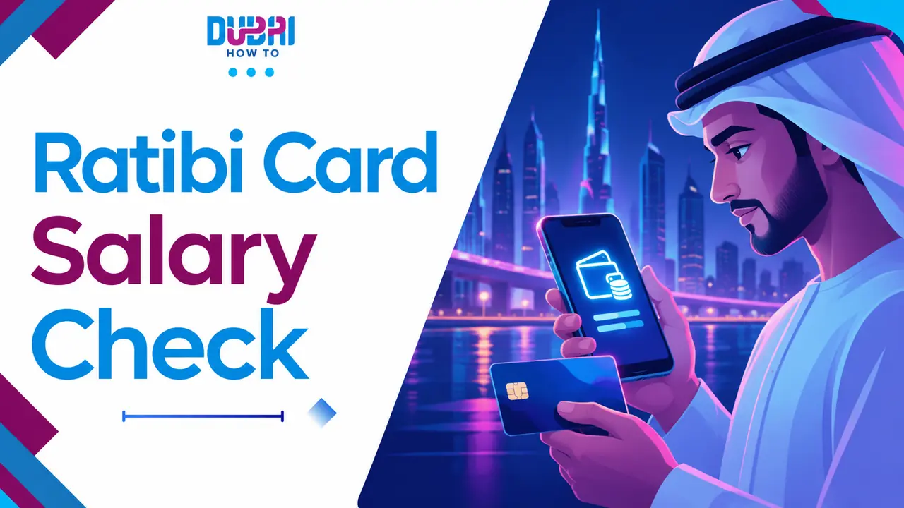 Ratibi card salary-check guide with secure prepaid-card illustration